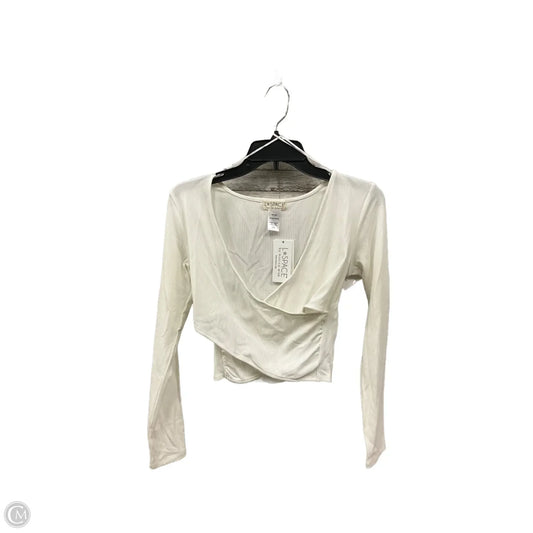 Athletic Top Long Sleeve Crewneck By Cmb In White, Size: L