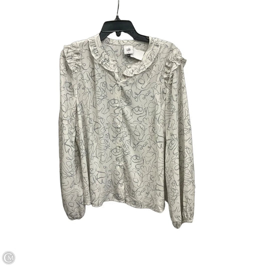 Blouse Long Sleeve By Cabi In White, Size: L