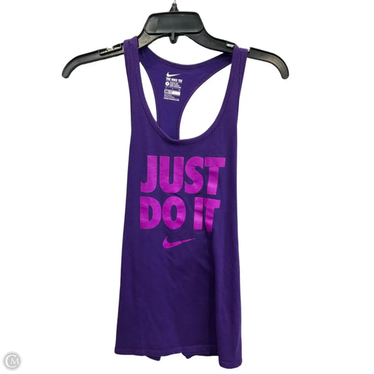 Athletic Tank Top By Nike Apparel In Purple, Size: S