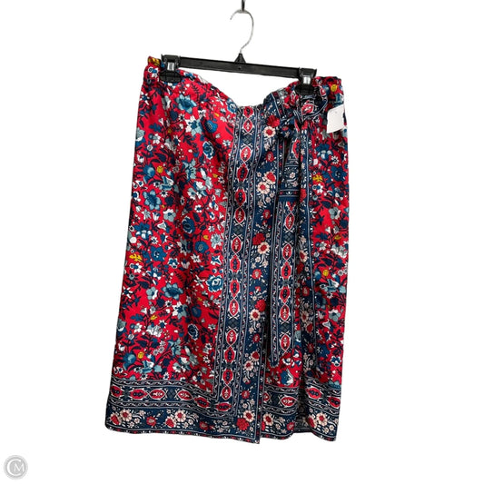 Skirt Midi By Loft In Red, Size: L
