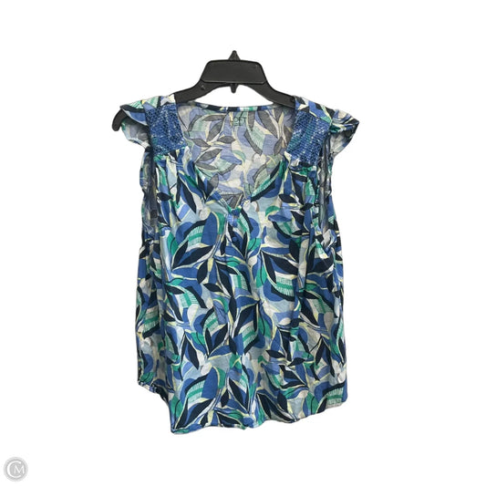 Top Short Sleeve By Loft In Blue, Size: L