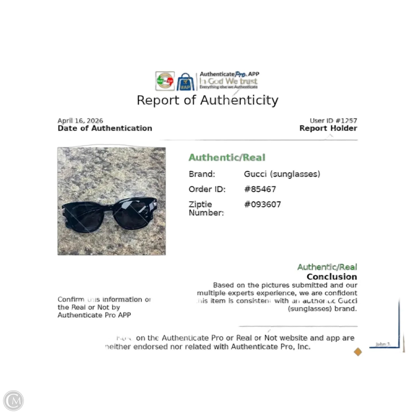 Sunglasses Luxury Designer By Gucci