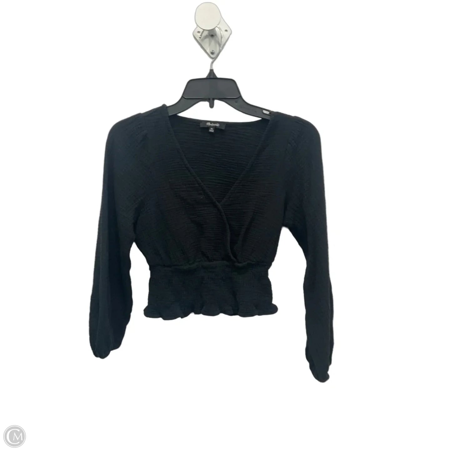 Top Long Sleeve By Madewell In Black, Size: Xs