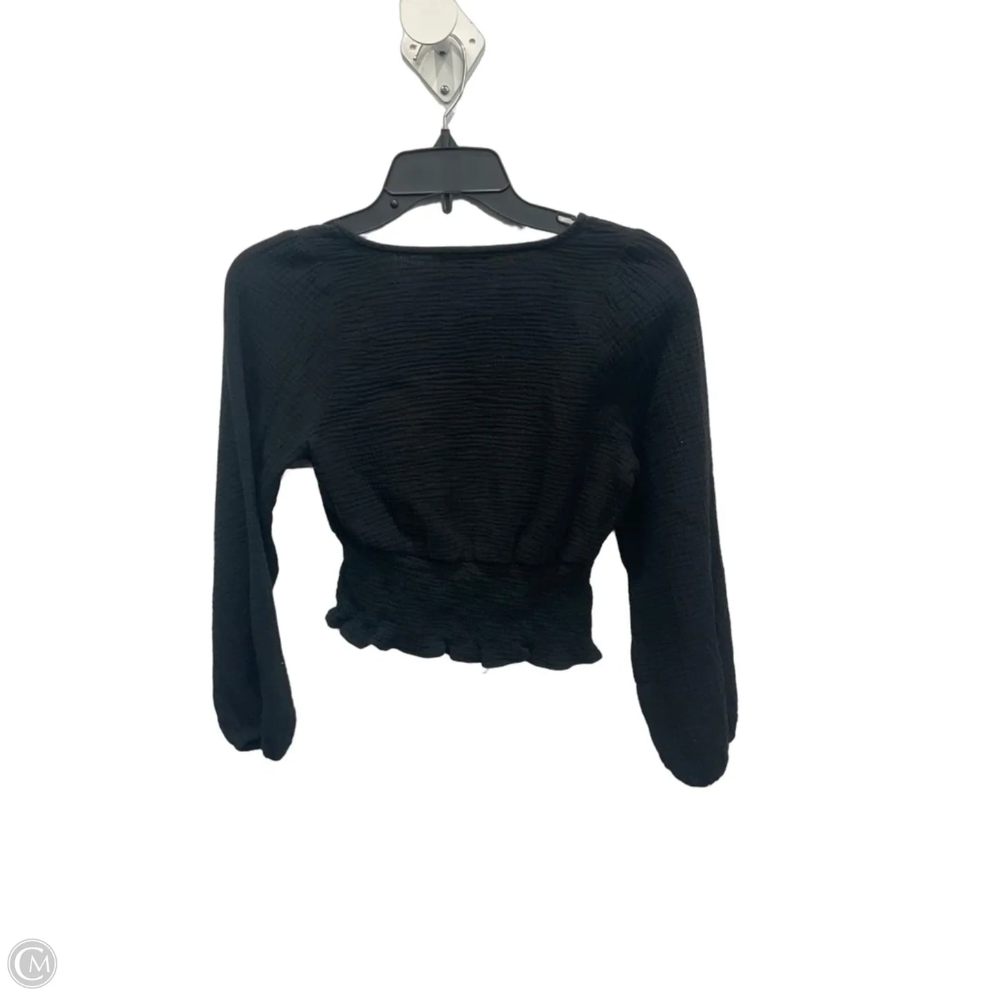 Top Long Sleeve By Madewell In Black, Size: Xs