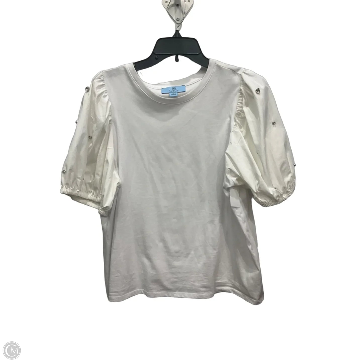 Top Short Sleeve By Cece In White, Size: L