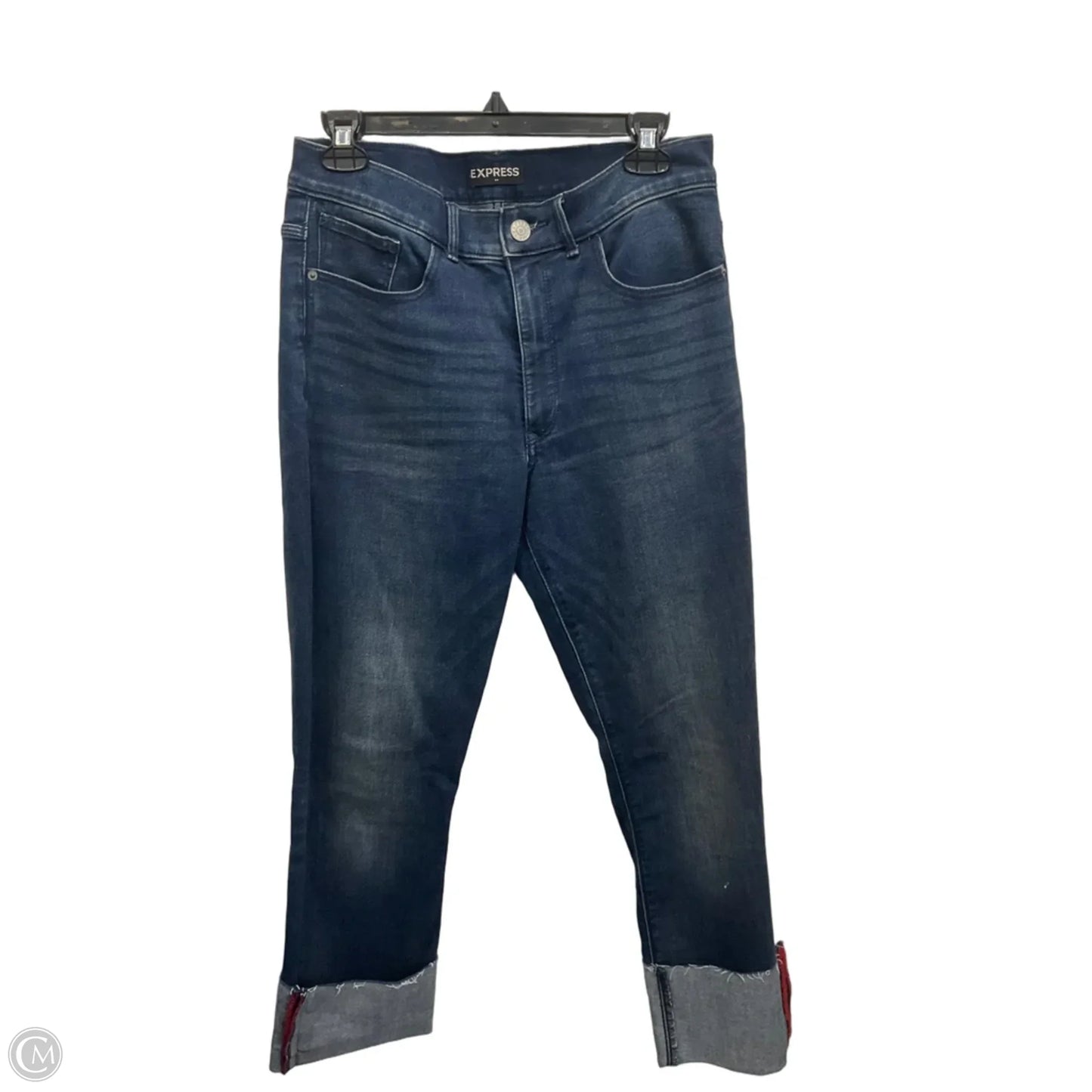 Jeans Cropped By Express In Blue Denim, Size: 10