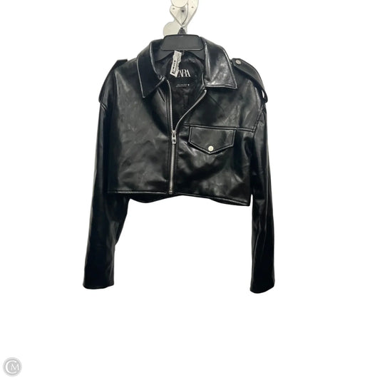 Jacket Moto By Zara In Black, Size: M