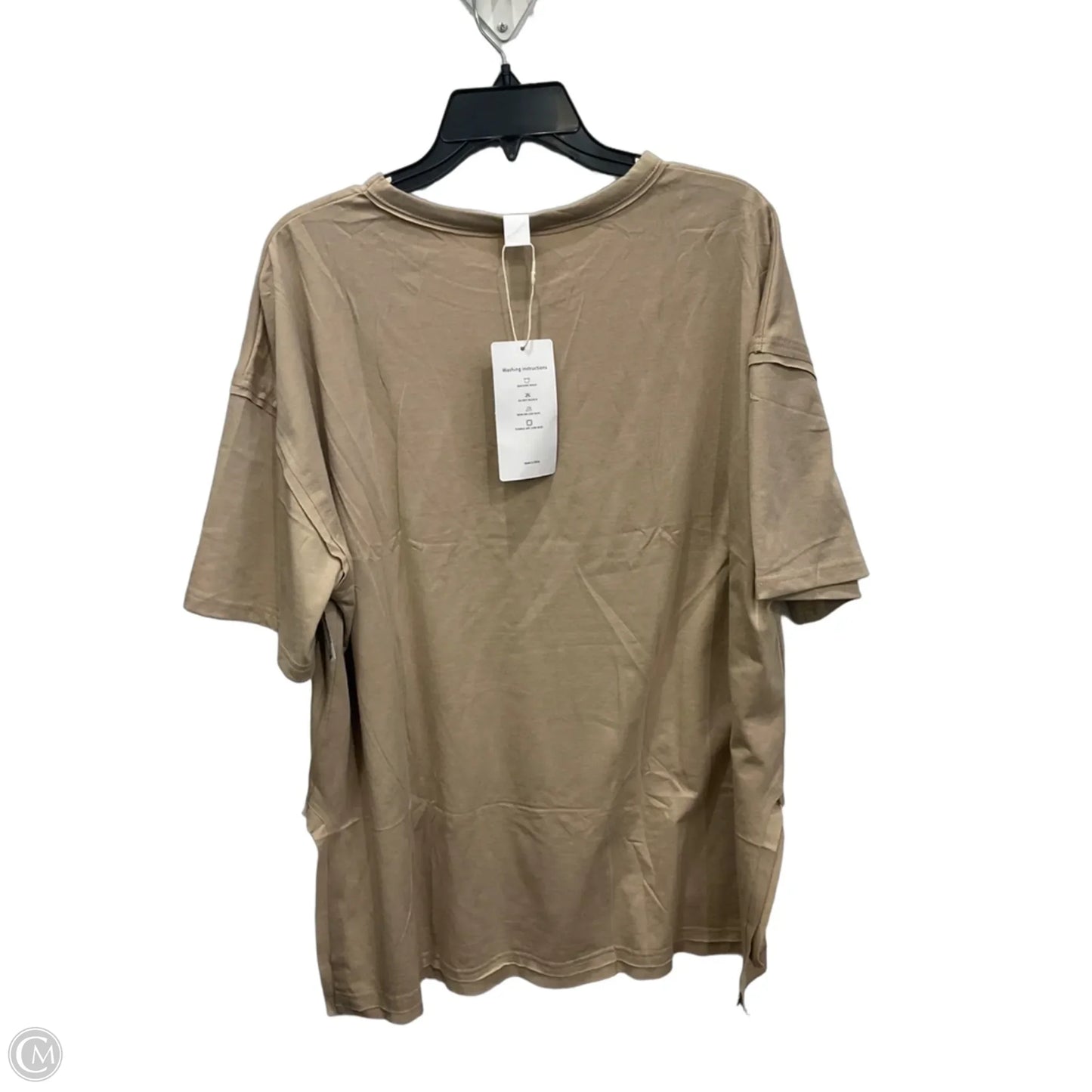 Top Short Sleeve Basic By Exlura In Tan, Size: M