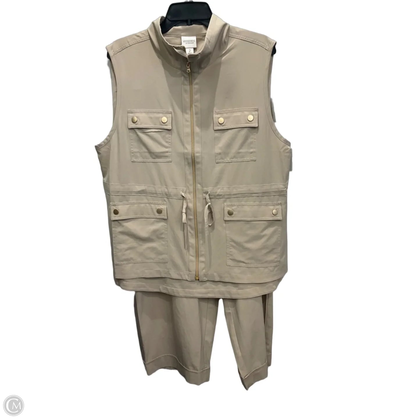 Athletic Pants 2pc By Chicos In Tan, Size: L