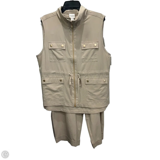 Athletic Pants 2pc By Chicos In Tan, Size: L