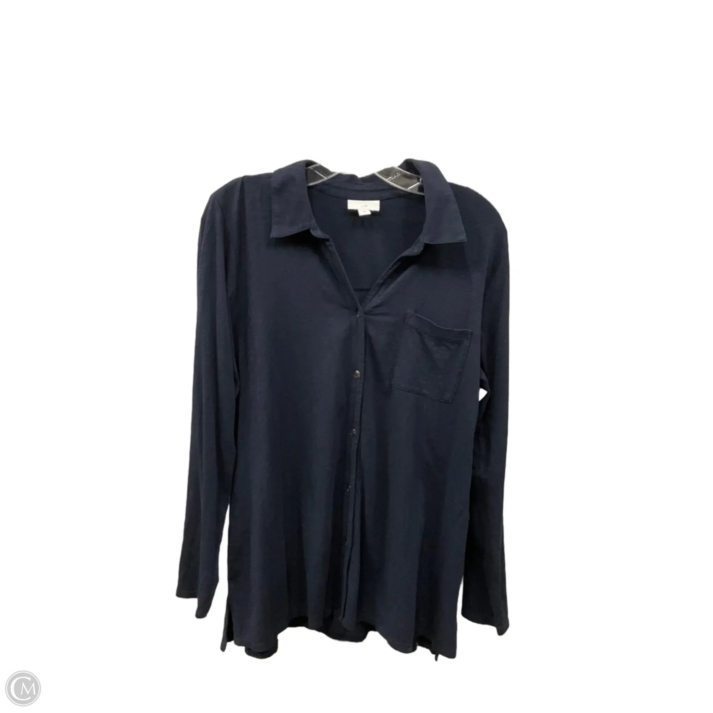 Blouse Long Sleeve By J. Jill In Navy, Size: M
