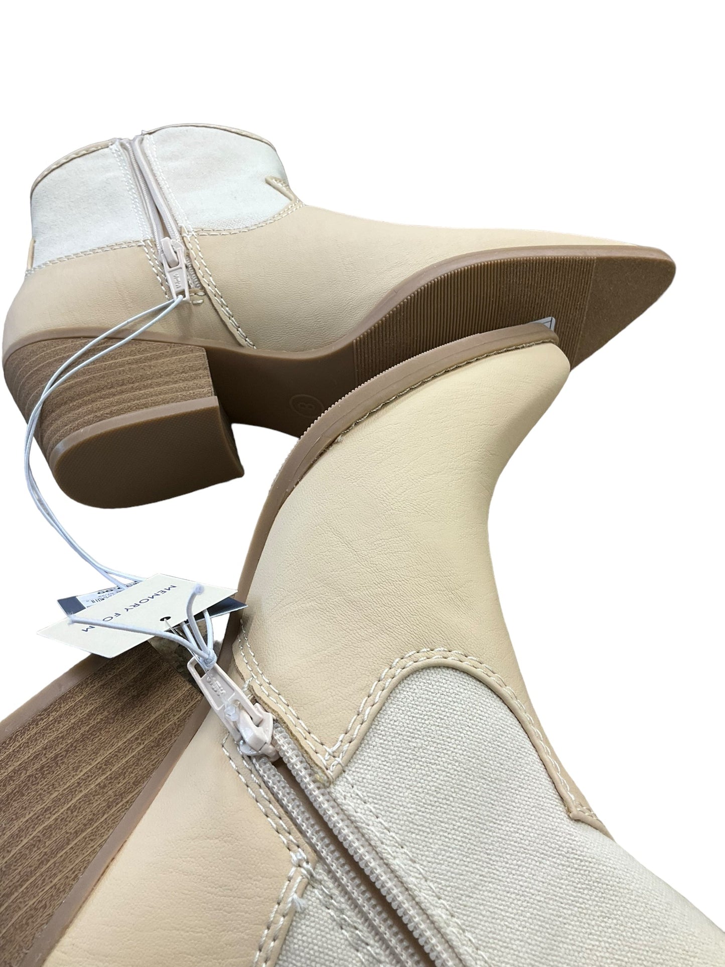 Tan Boots Ankle Heels Universal Thread, Size 8