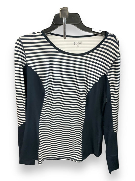 Athletic Top Long Sleeve Crewneck By Lands End In Striped Pattern, Size: M