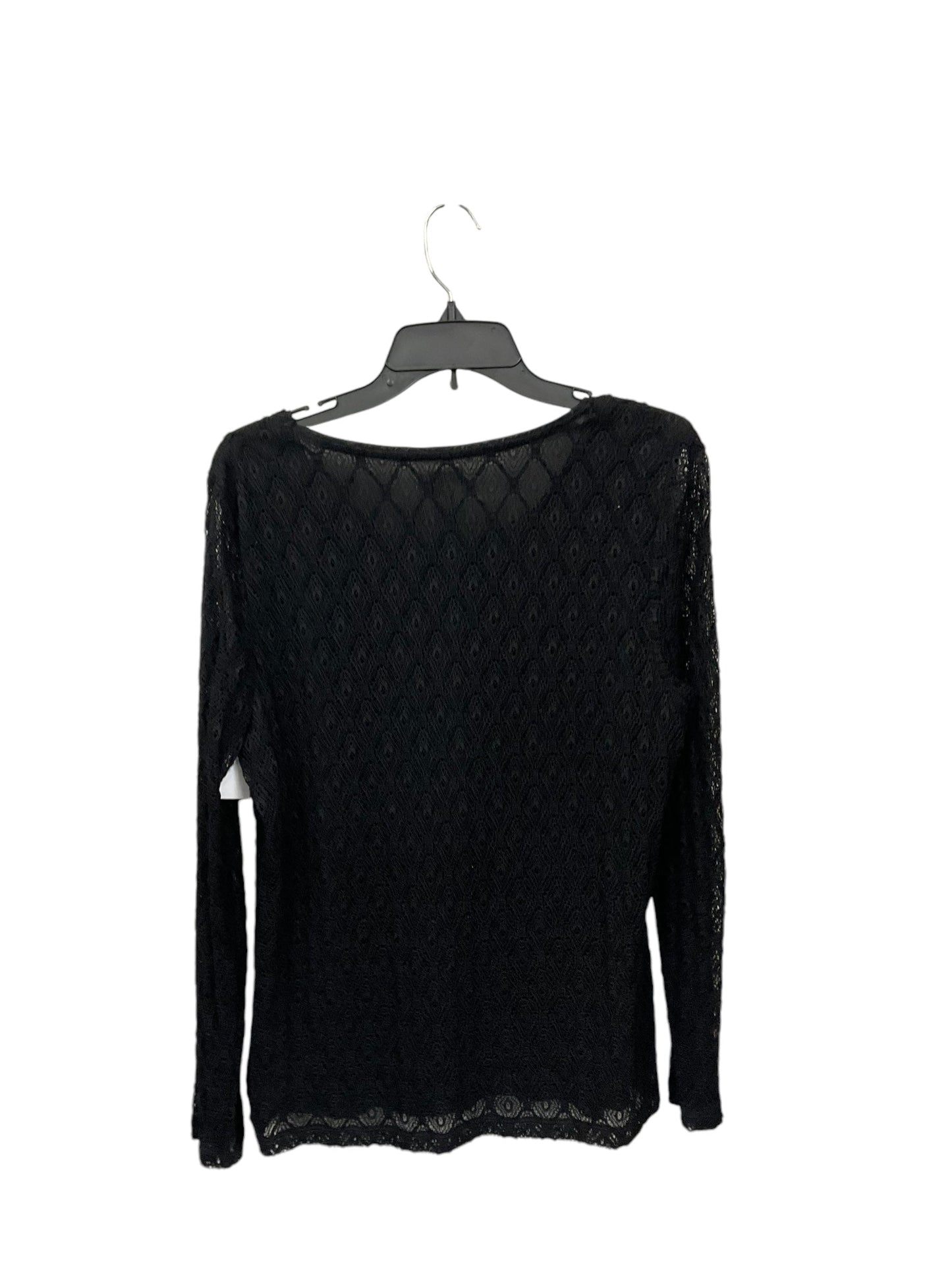 Top Long Sleeve By Chicos In Black, Size: L