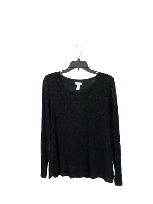 Top Long Sleeve By Chicos In Black, Size: L