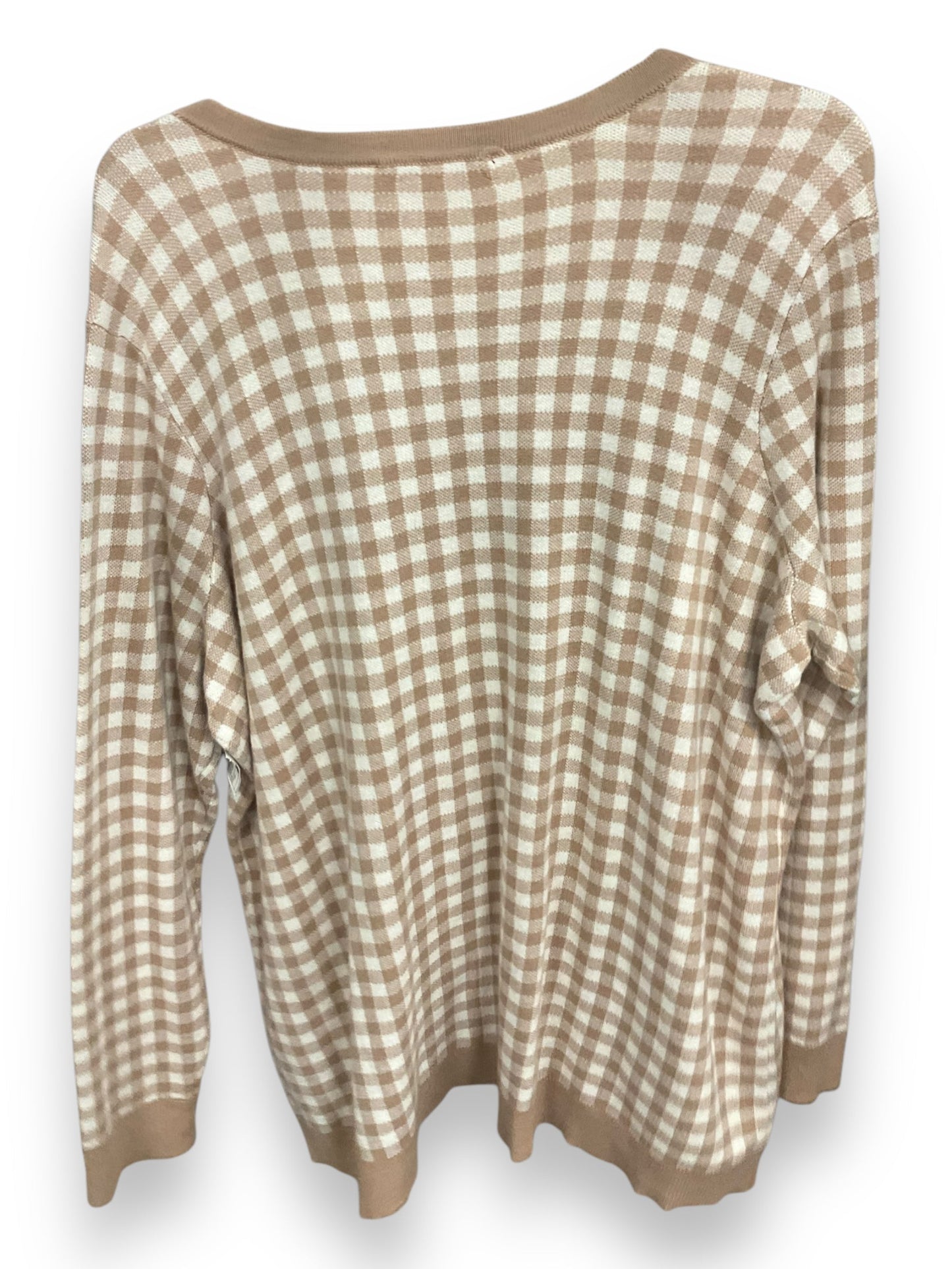 Cardigan By Isaac Mizrahi In Checkered Pattern, Size: 1x