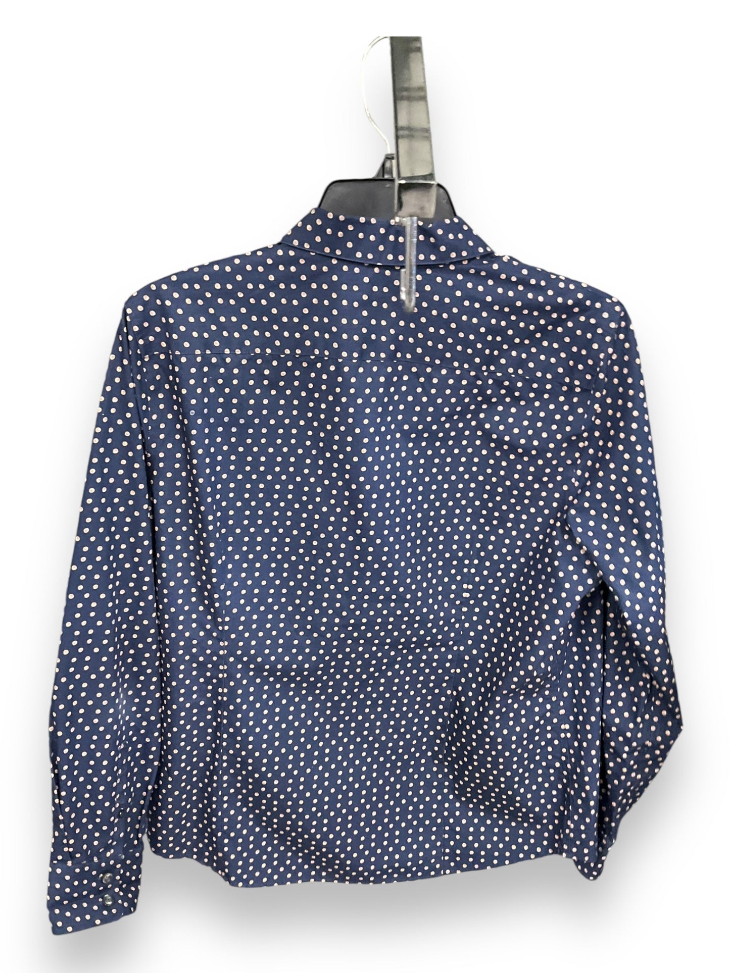 Blouse Long Sleeve By Lands End In Polkadot Pattern, Size: 12p