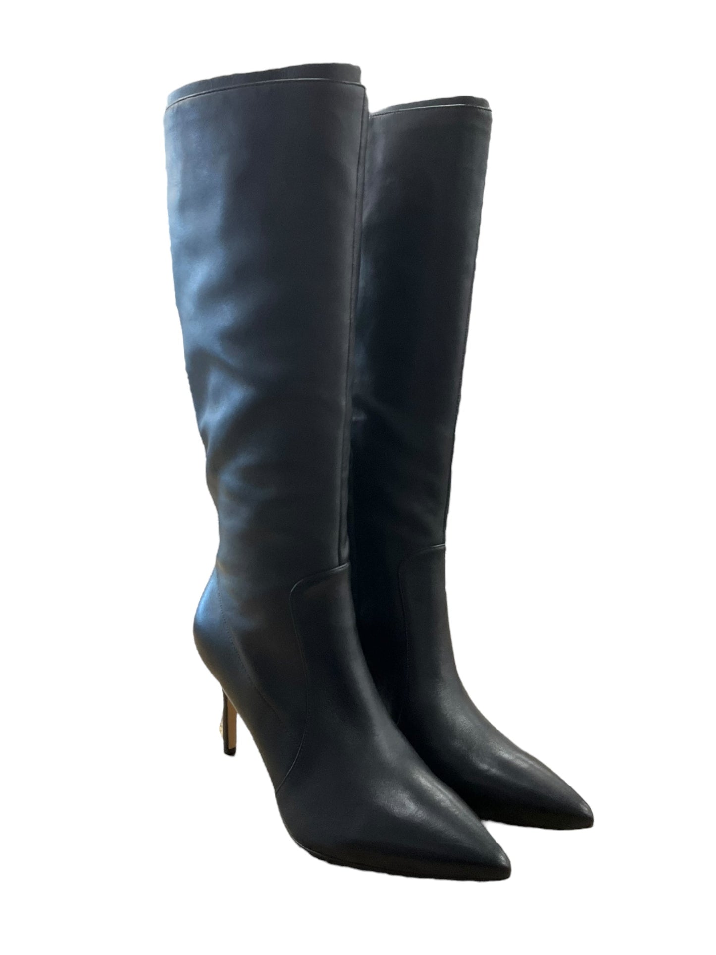 Black Boots Knee Heels Nine West, Size 9.5