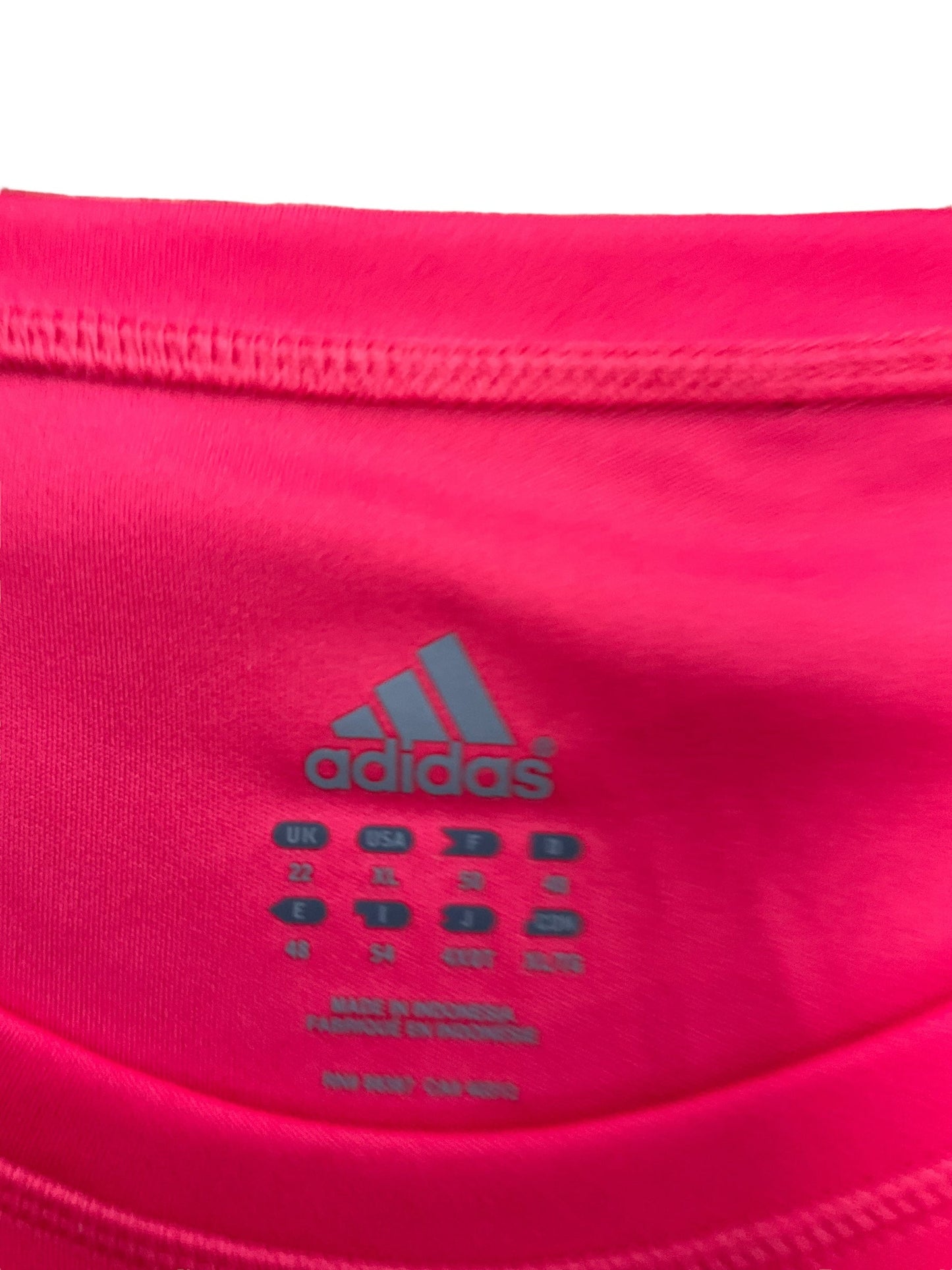 Athletic Top Short Sleeve By Adidas In Pink, Size: Xl