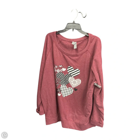 Sweatshirt Crewneck By Clothes Mentor In Maroon, Size: 3x