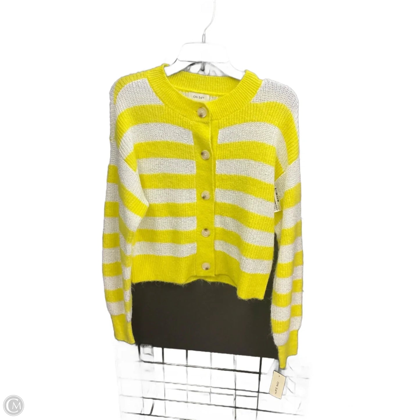 Sweater By On 34th In White & Yellow, Size: S