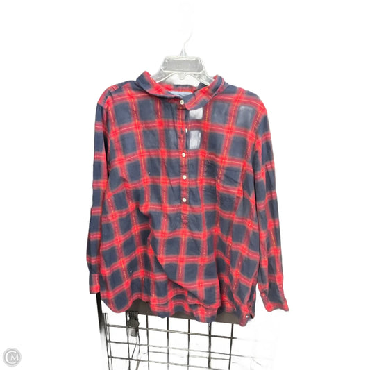 Blouse Long Sleeve By Tommy Hilfiger In Plaid Pattern, Size: 2x