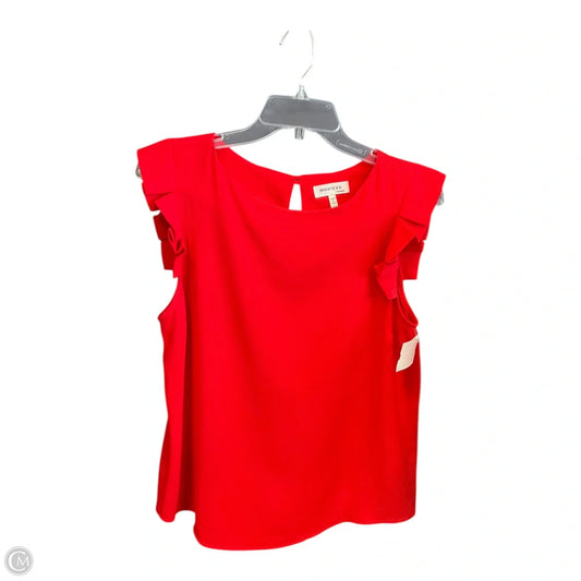 Top Sleeveless By Monteau In Red, Size: M