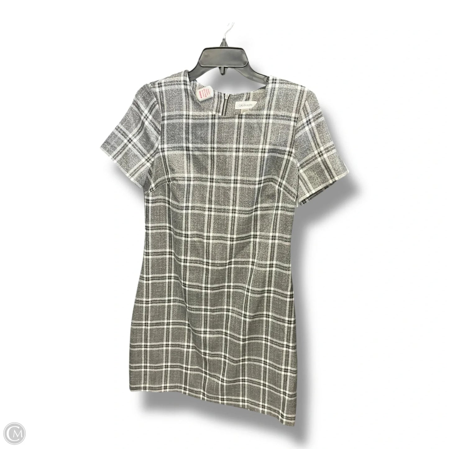 Dress Casual Midi By Calvin Klein In Plaid Pattern, Size: S
