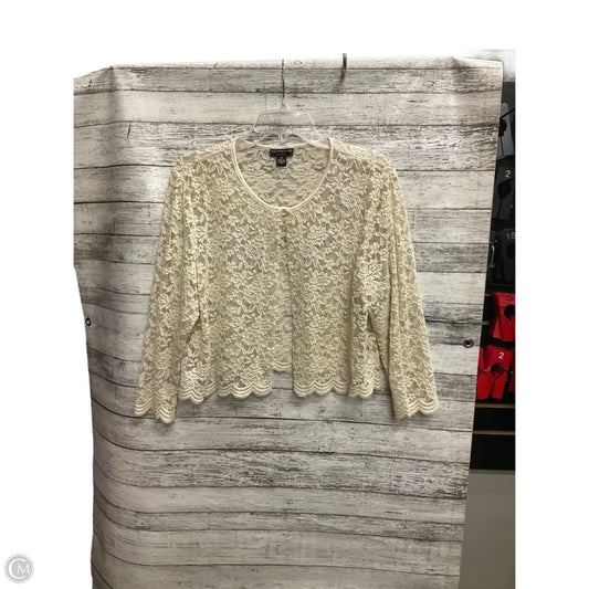 Cardigan By Connected Apparel In Cream, Size: Xl