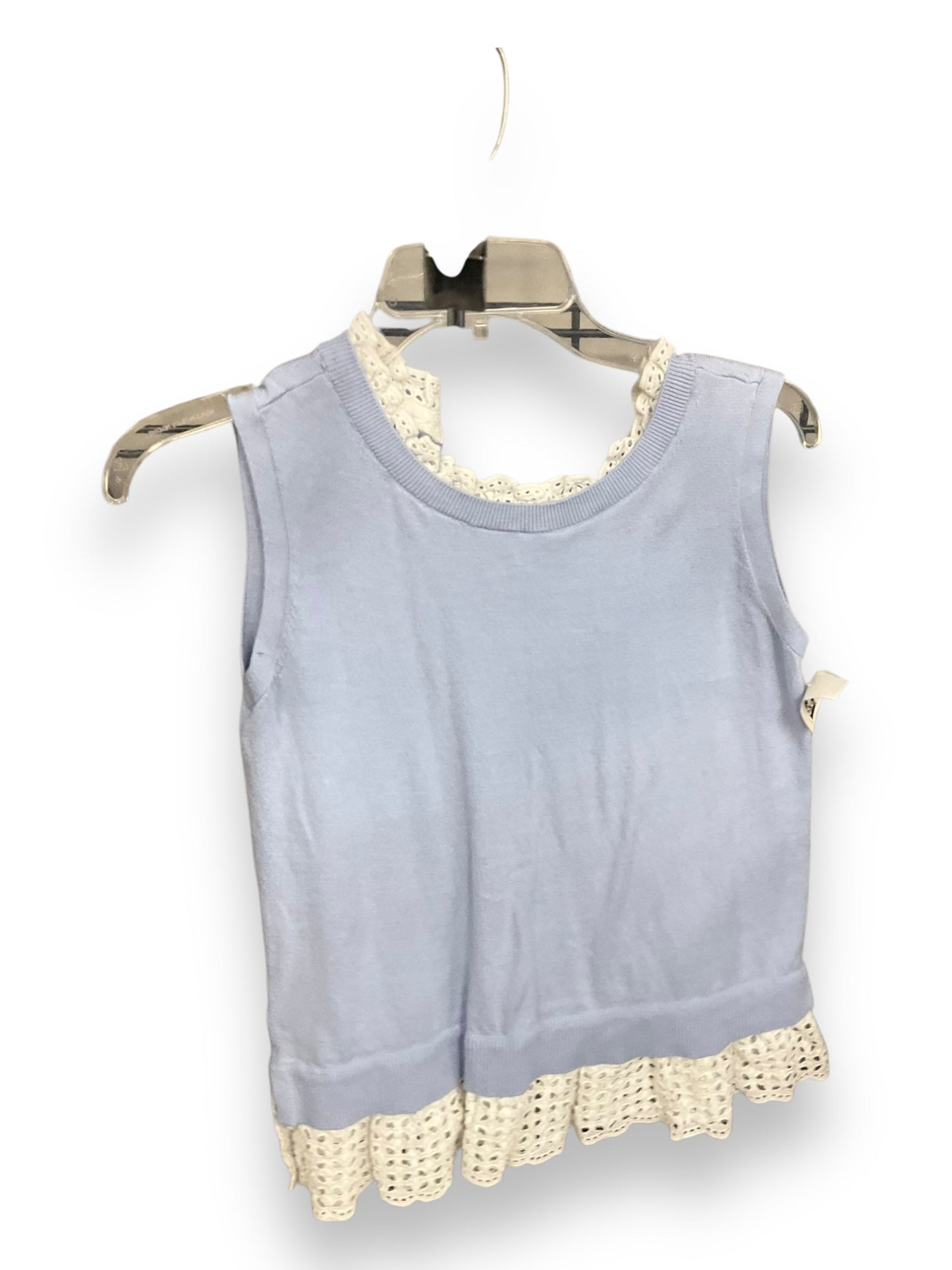 Top Sleeveless By Loft In Blue White, Size: Xs