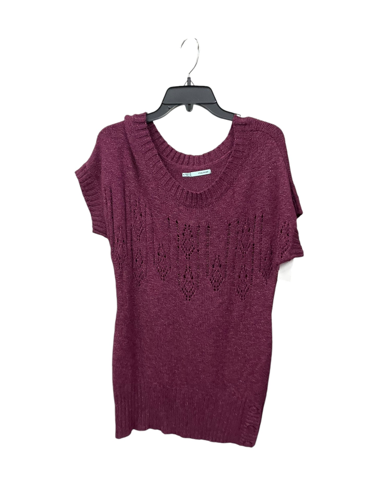 Sweater Short Sleeve By Maurices In Plum, Size: Xl