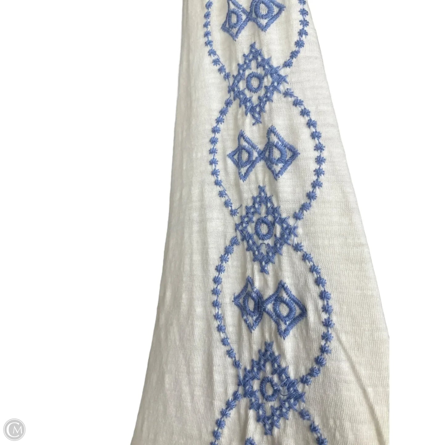 Top Long Sleeve By Lucky Brand In Blue & Cream, Size: M