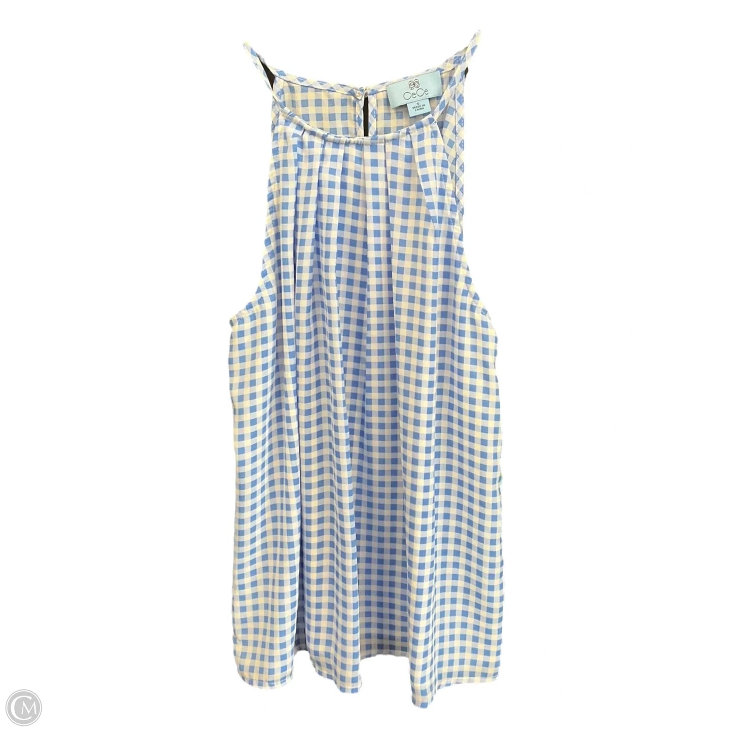 Top Sleeveless By Cece In Plaid Pattern, Size: S
