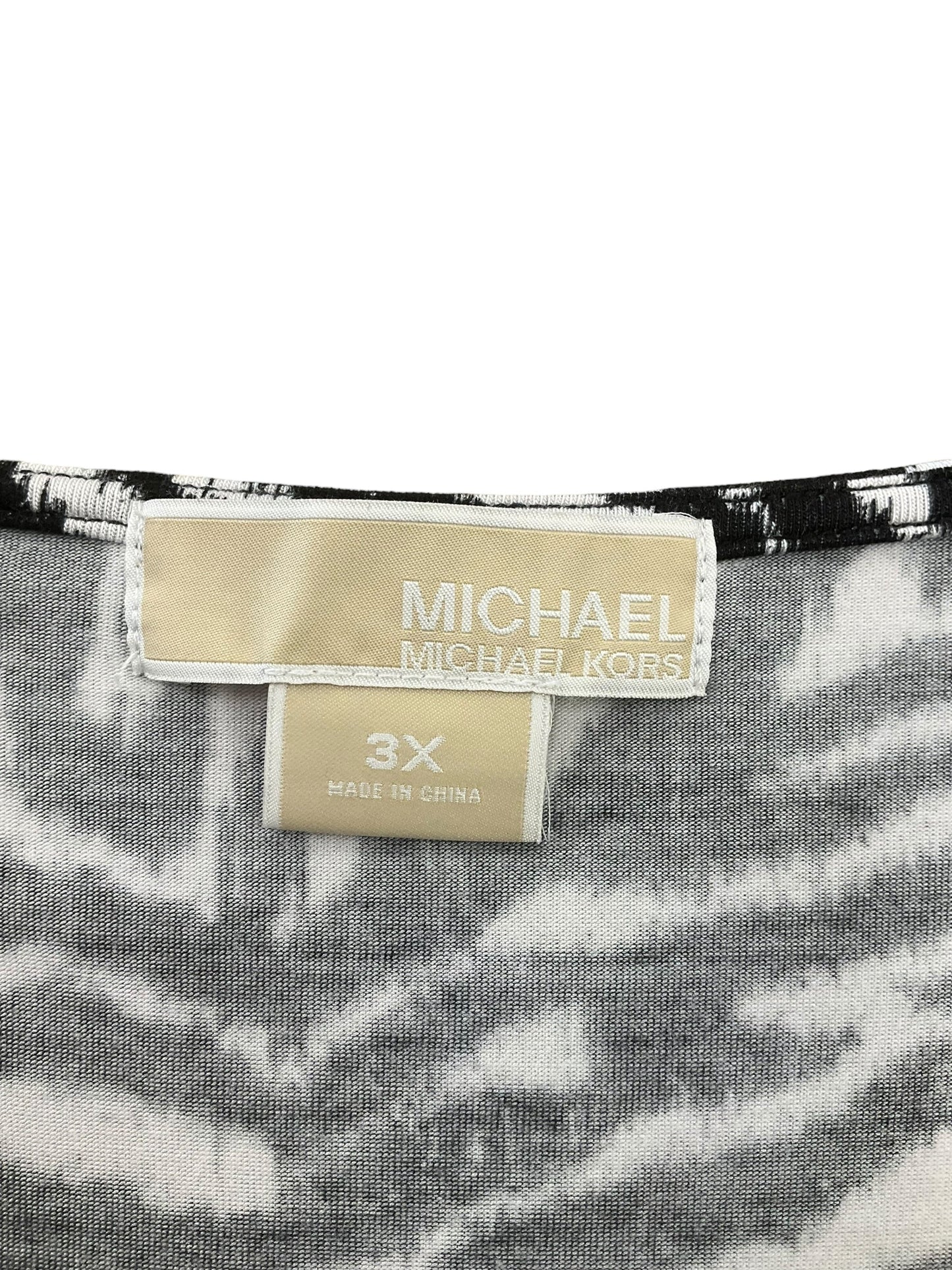 Black Top 3/4 Sleeve Michael By Michael Kors, Size 3x