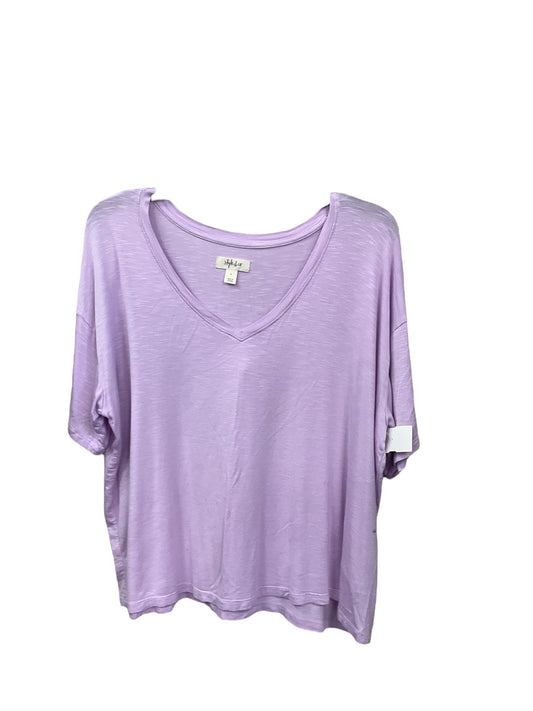 Top Short Sleeve Basic By Style And Company In Purple, Size: L