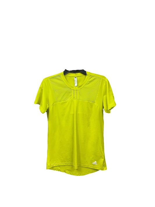 Athletic Top Short Sleeve By Adidas In Yellow, Size: S