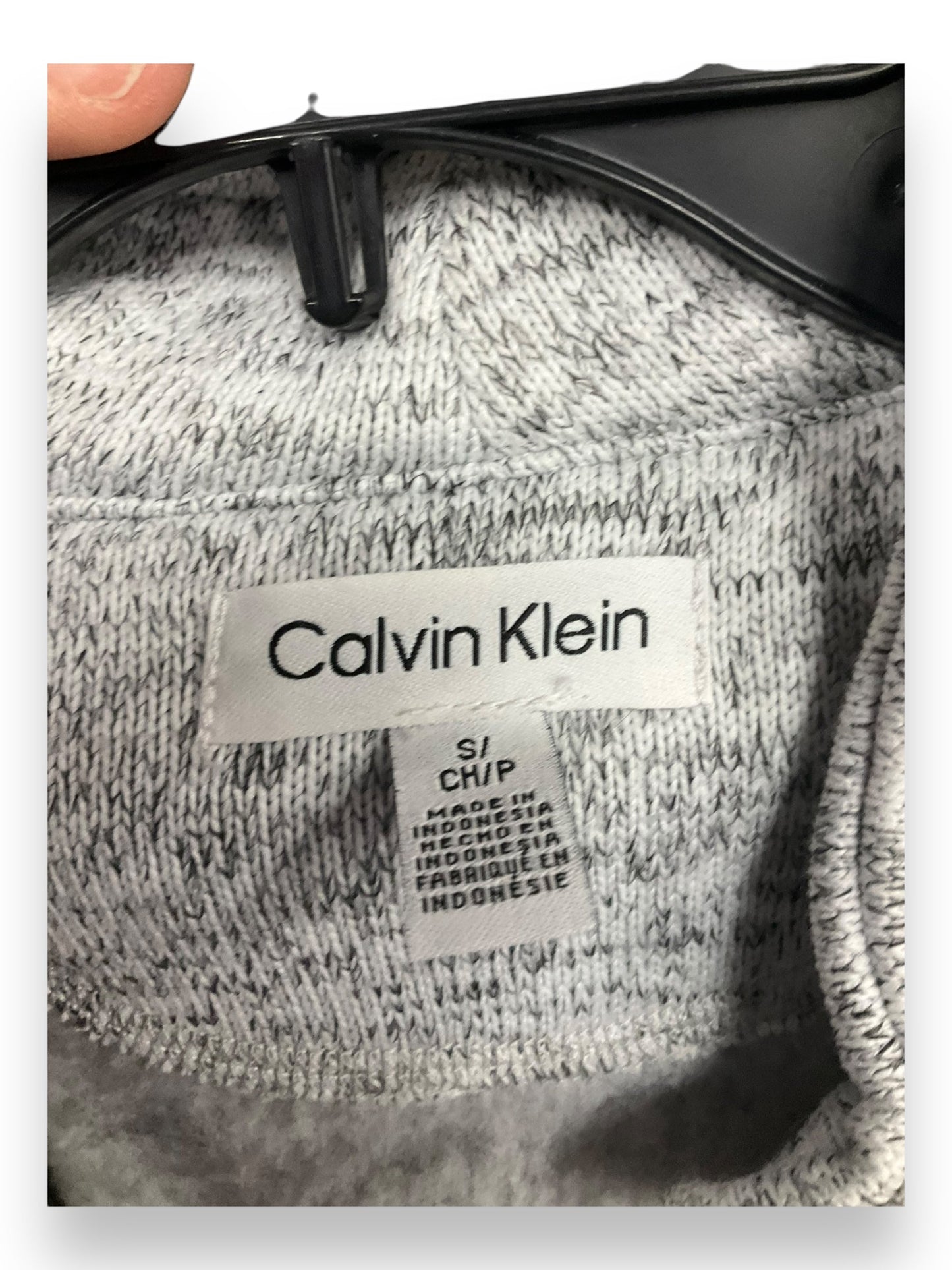 Athletic Jacket By Calvin Klein In Grey, Size: S