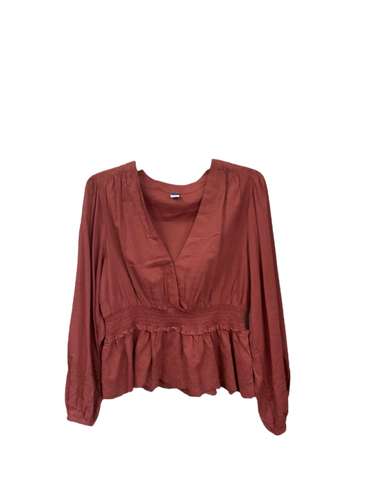 Top Long Sleeve By Old Navy In Brown, Size: L