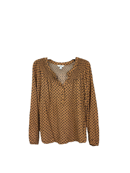 Top Long Sleeve By Croft And Barrow In Brown, Size: L