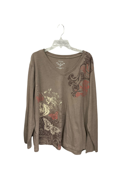 Top Long Sleeve By Sonoma In Brown, Size: 3x