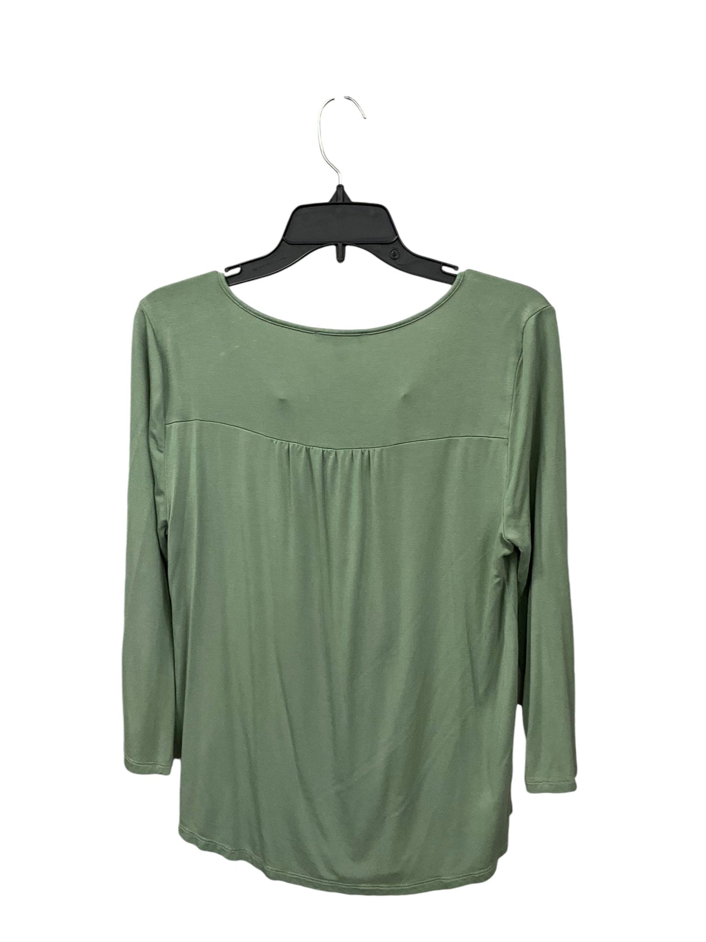 Top 3/4 Sleeve By Cable And Gauge In Green, Size: L