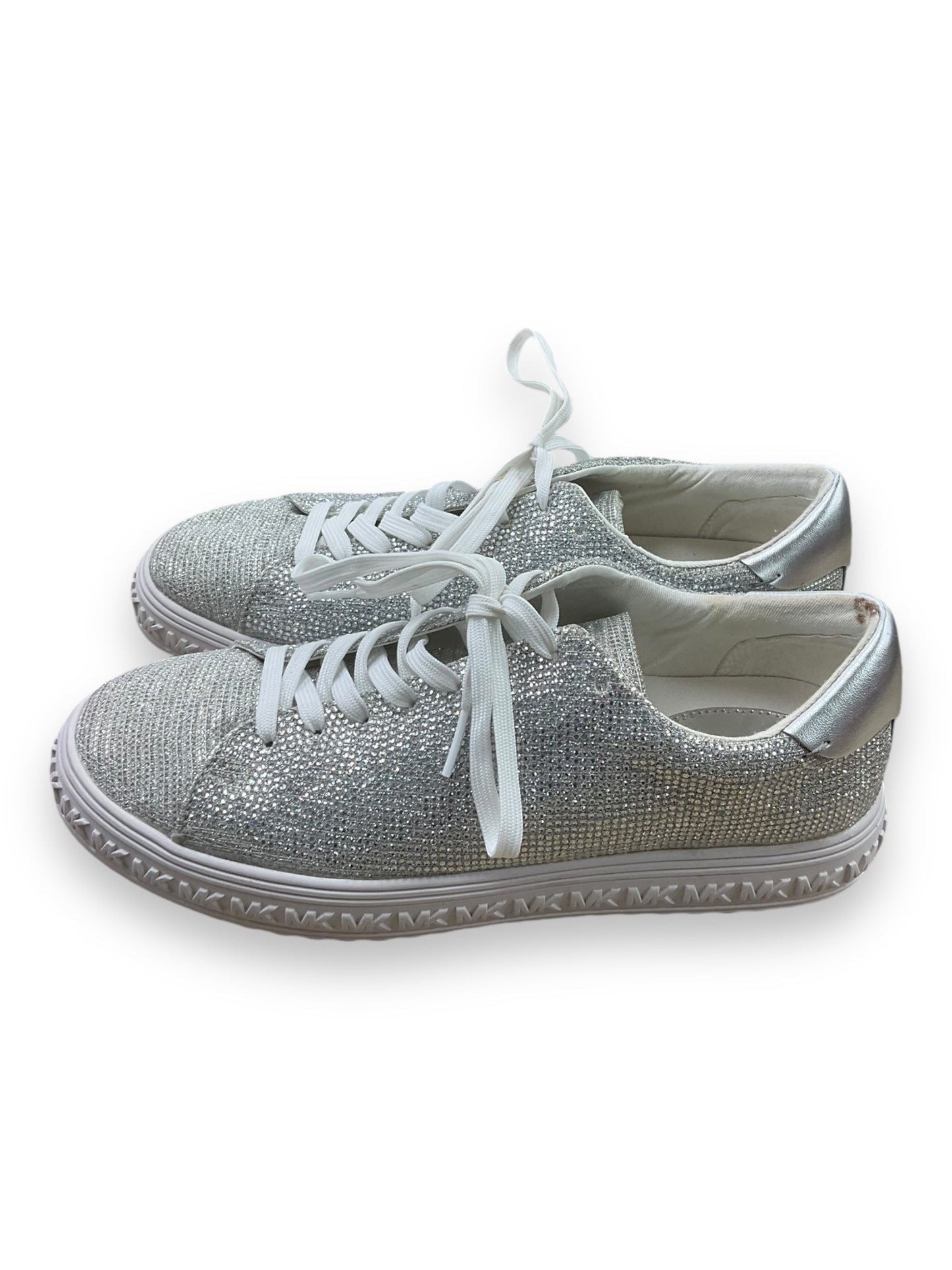 Shoes Sneakers By Michael By Michael Kors In Silver, Size: 9