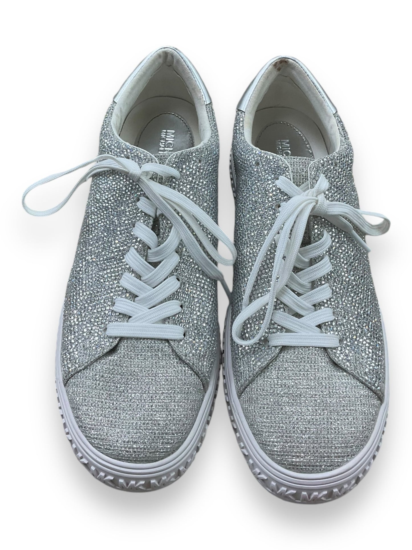 Shoes Sneakers By Michael By Michael Kors In Silver, Size: 9