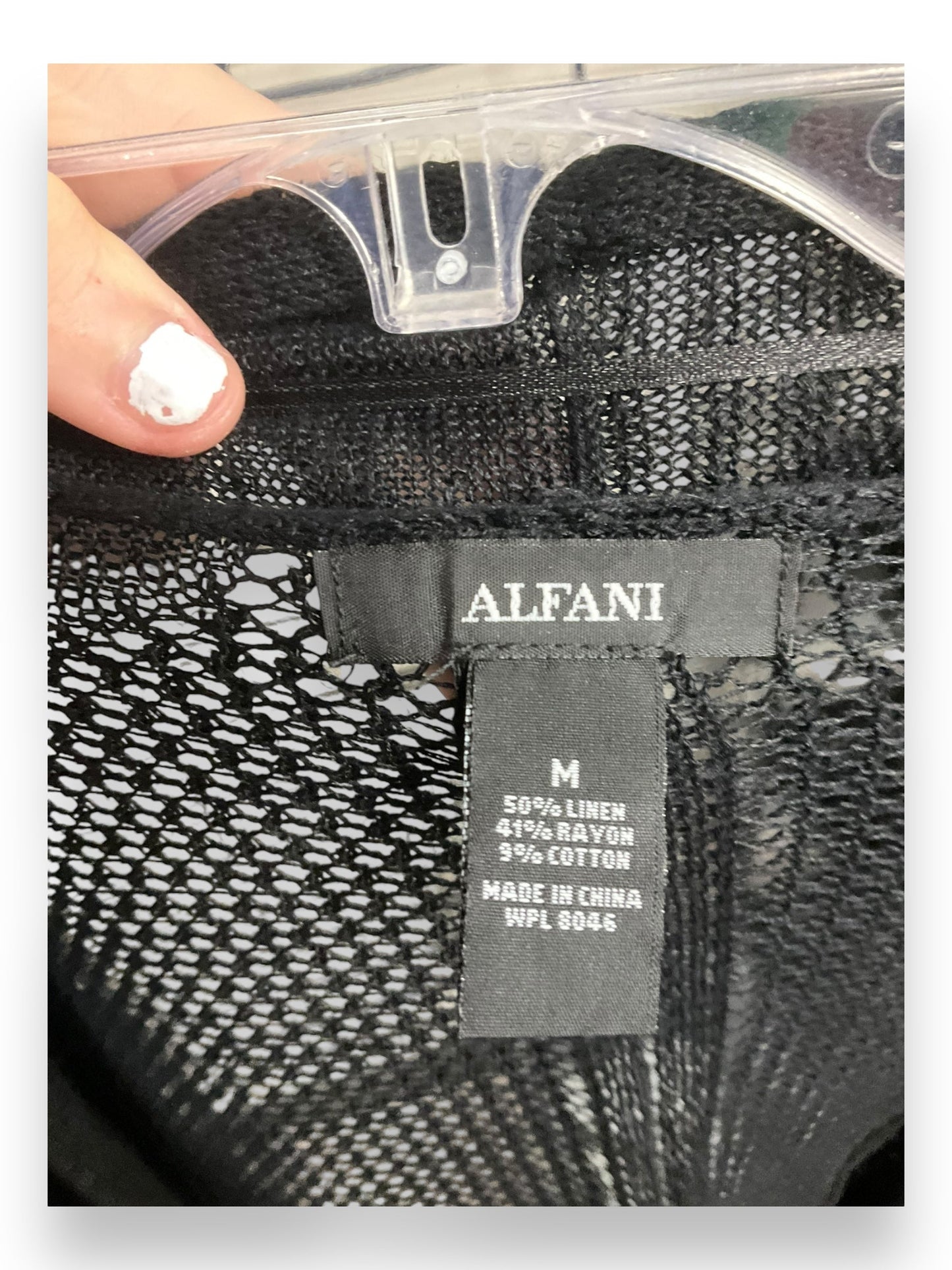 Cardigan By Alfani In Black, Size: M