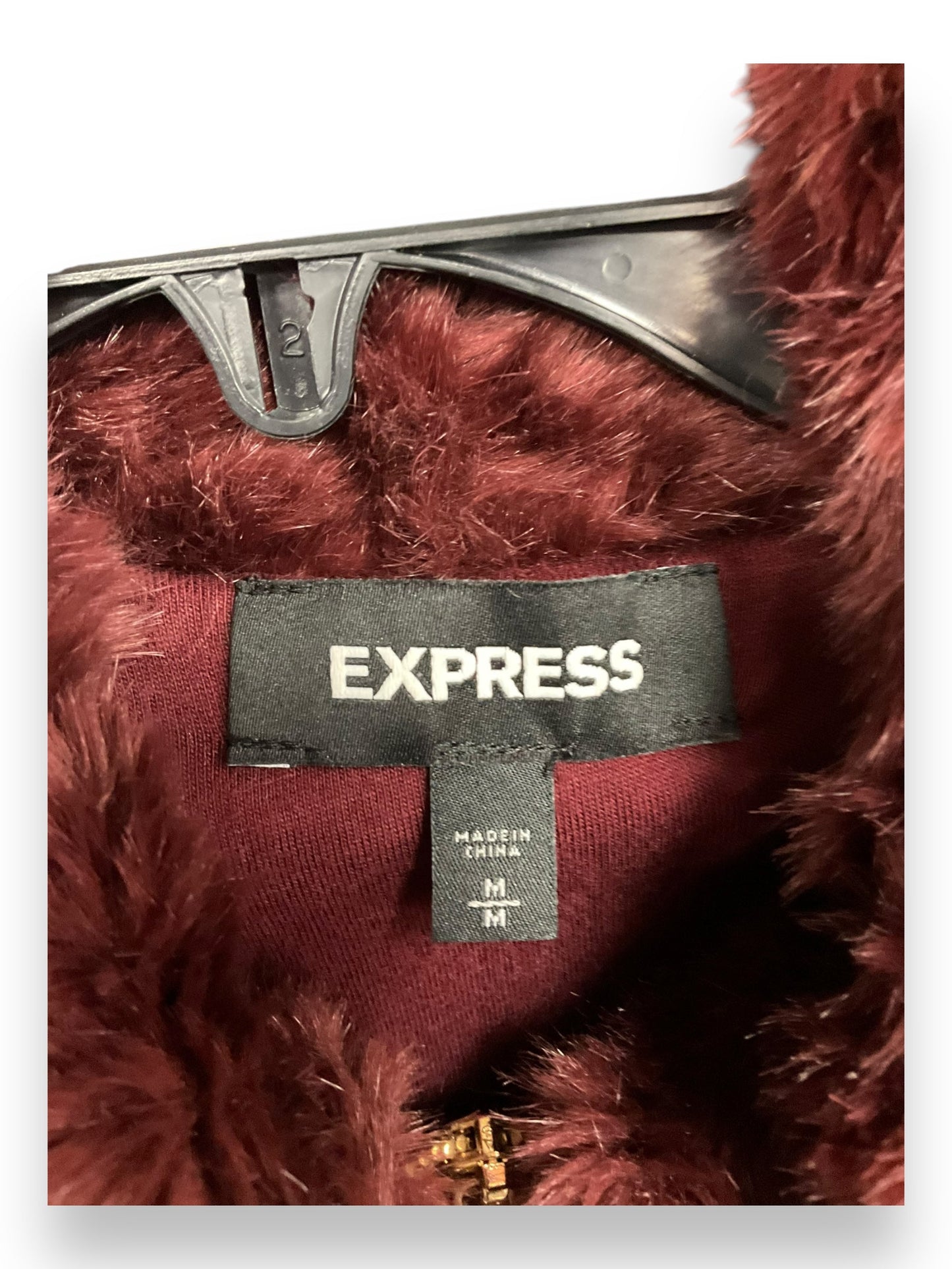 Jacket Faux Fur & Sherpa By Express In Purple, Size: M