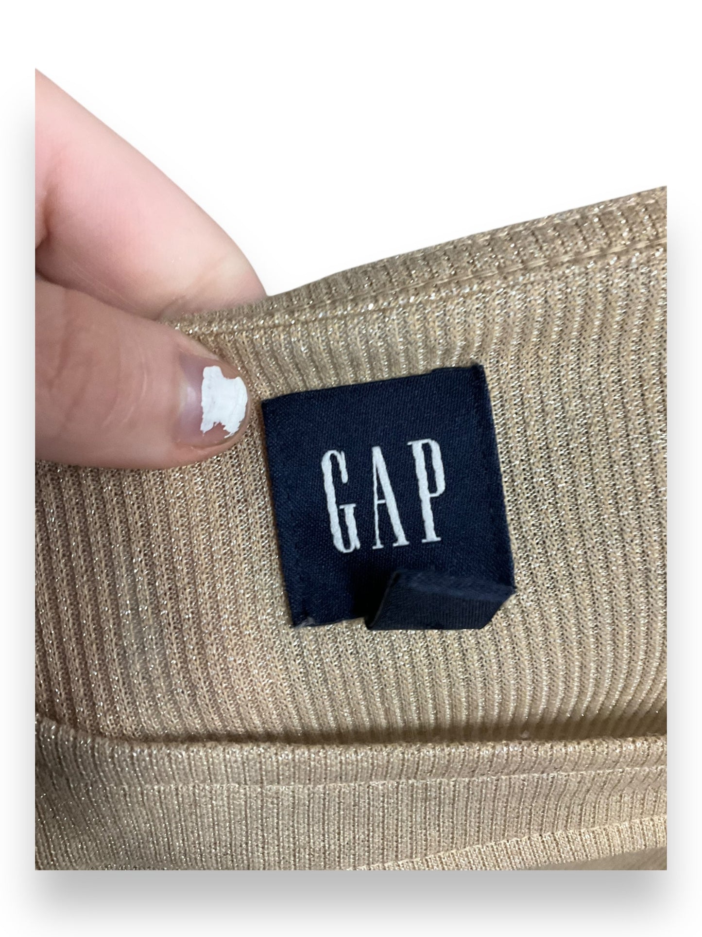 Top Long Sleeve By Gap In Beige, Size: Xl