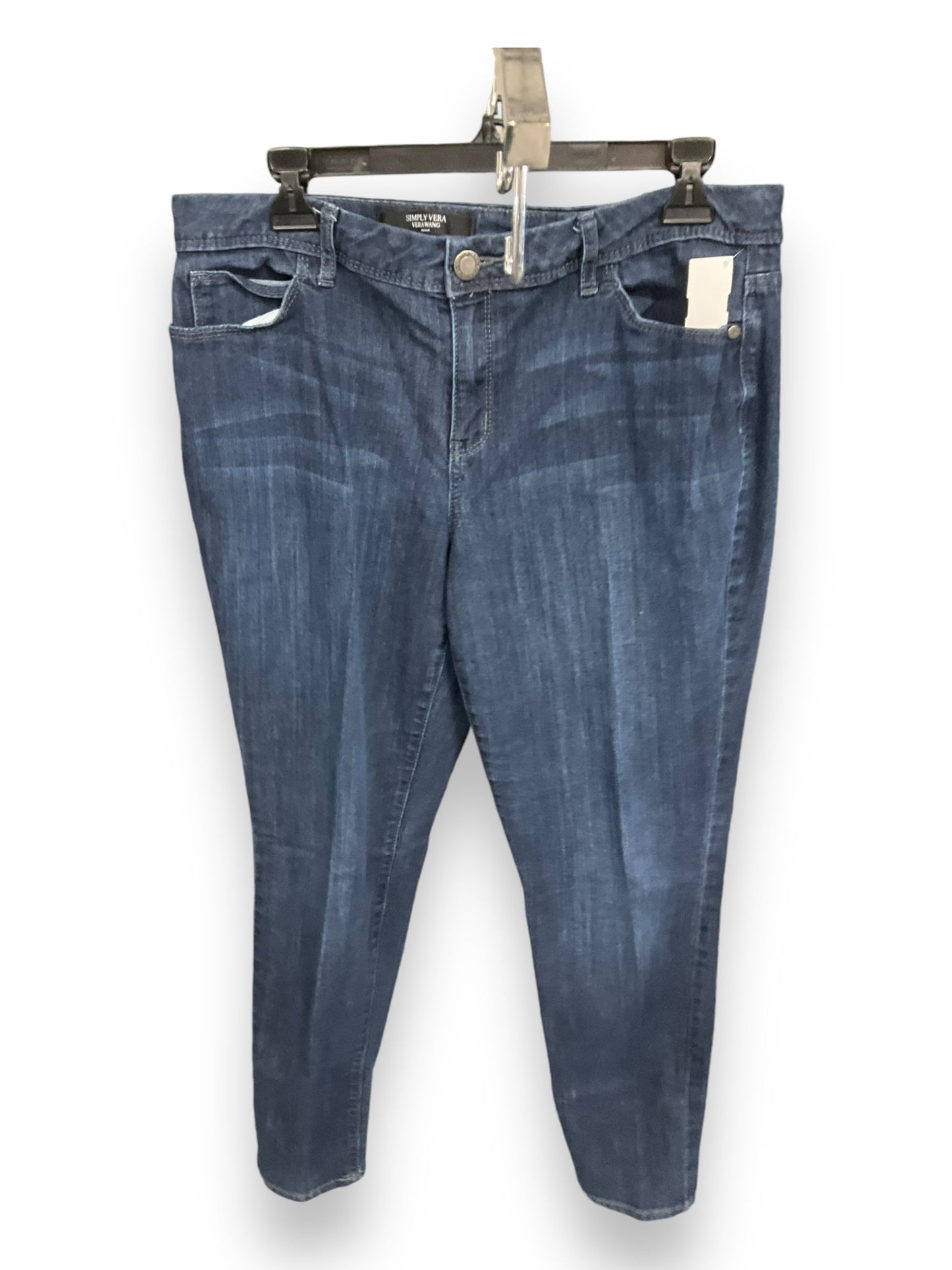 Jeans Skinny By Simply Vera In Blue Denim, Size: 12