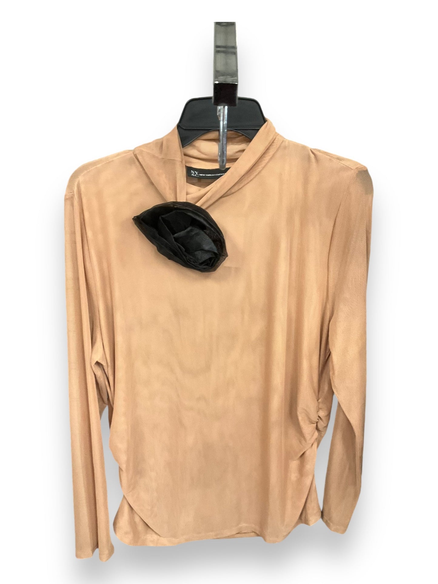 Top Long Sleeve By New York And Co In Tan, Size: 2x