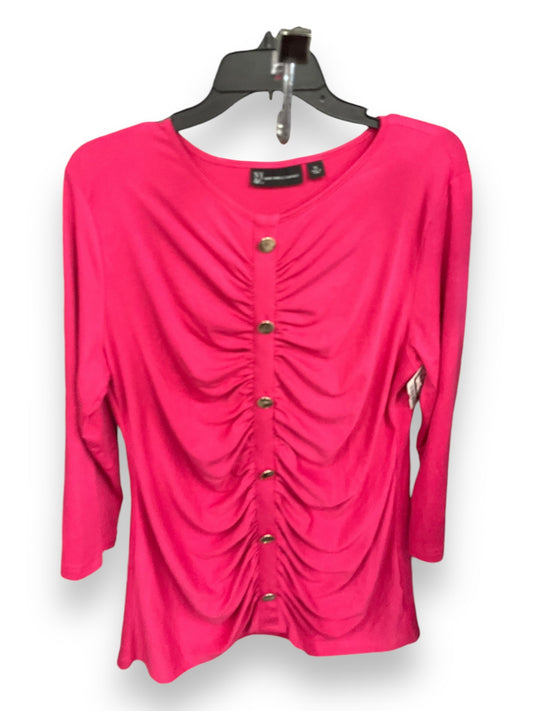 Top Long Sleeve By New York And Co In Pink, Size: Xl