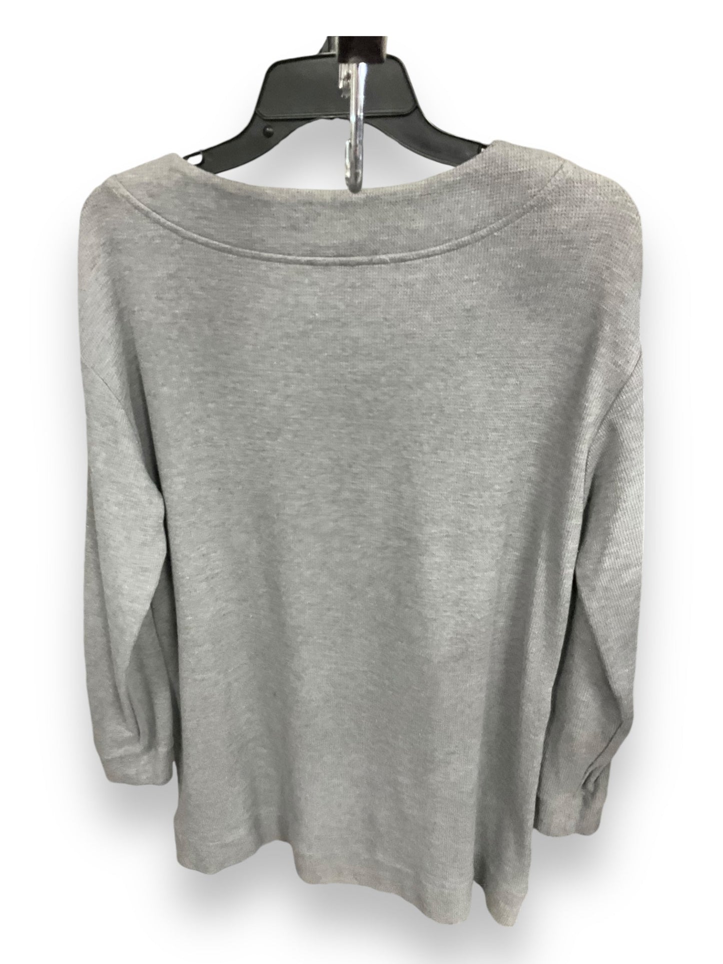 Top Long Sleeve By Cj Banks In Grey, Size: 1x